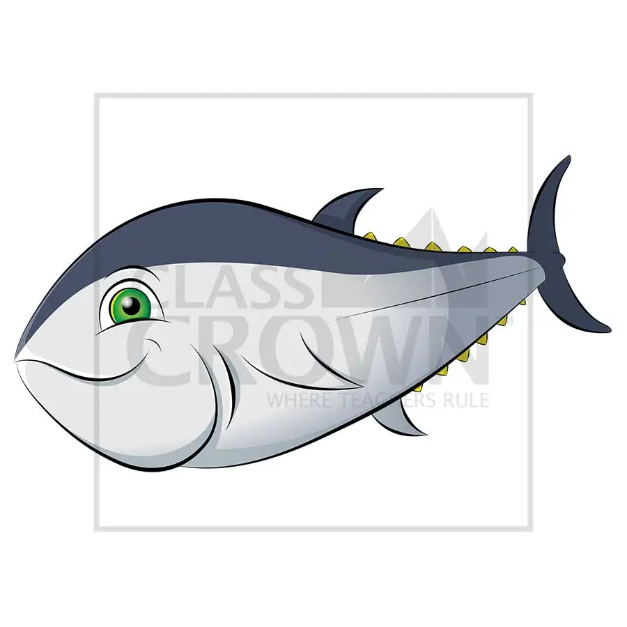 Tuna Fish clipart, Gray and blue tuna fish