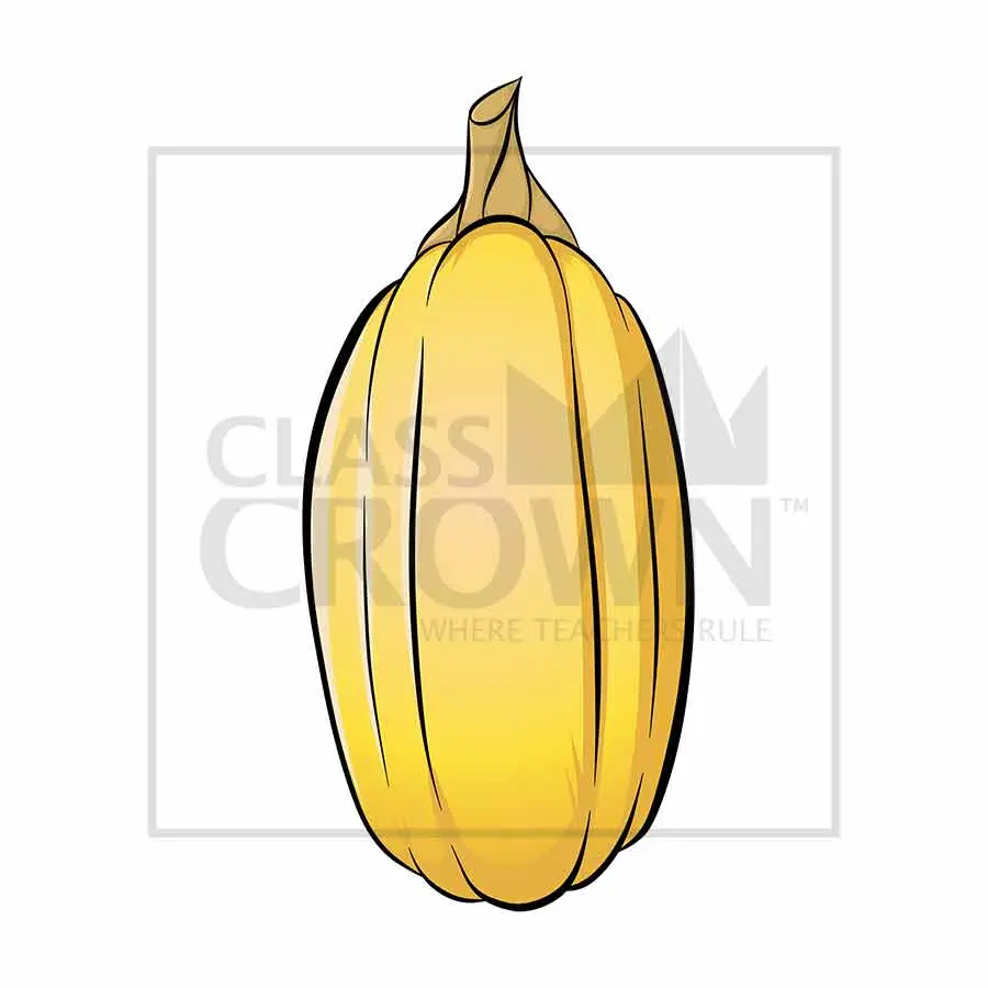 Pumpkin clipart, yellow, tall, and skinny