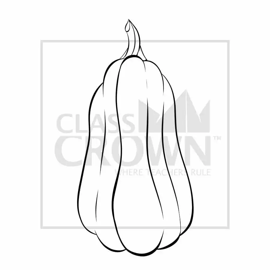Pumpkin clipart, white, tall, and pear-shaped