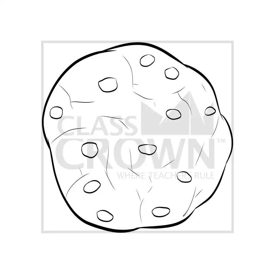 chocolate chip cookie clipart black and white