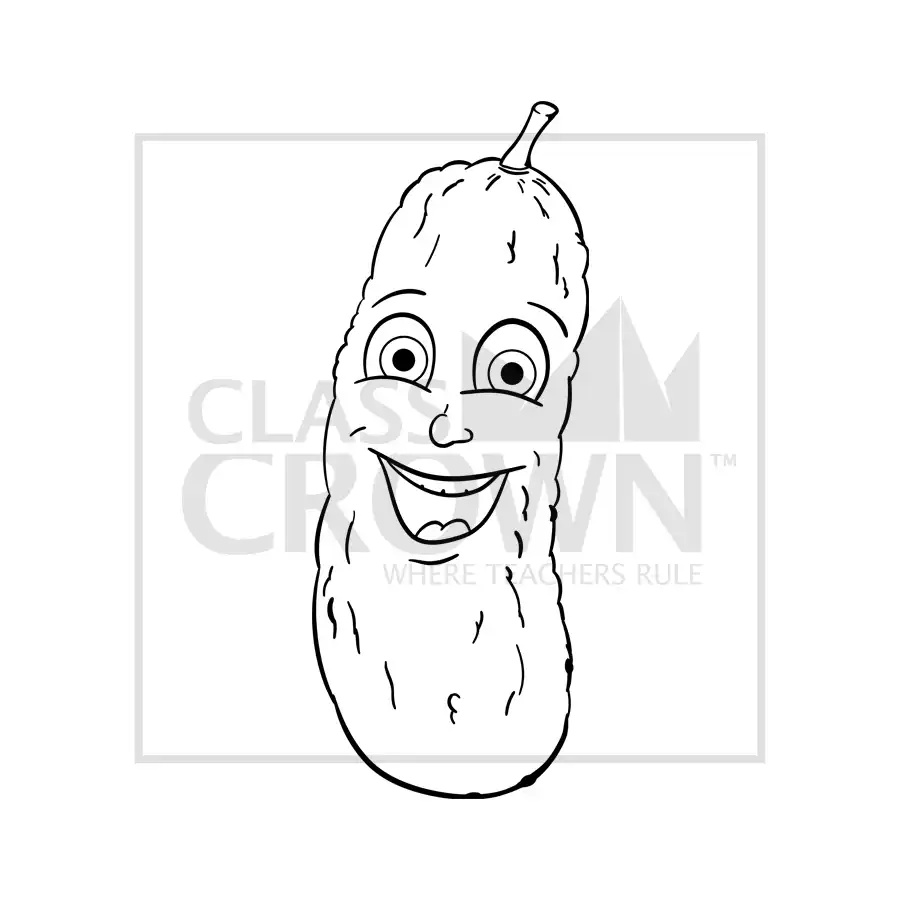 Green pickle vegetable with smiling face