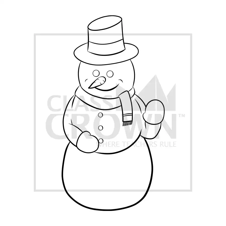 Snowman with black top hat