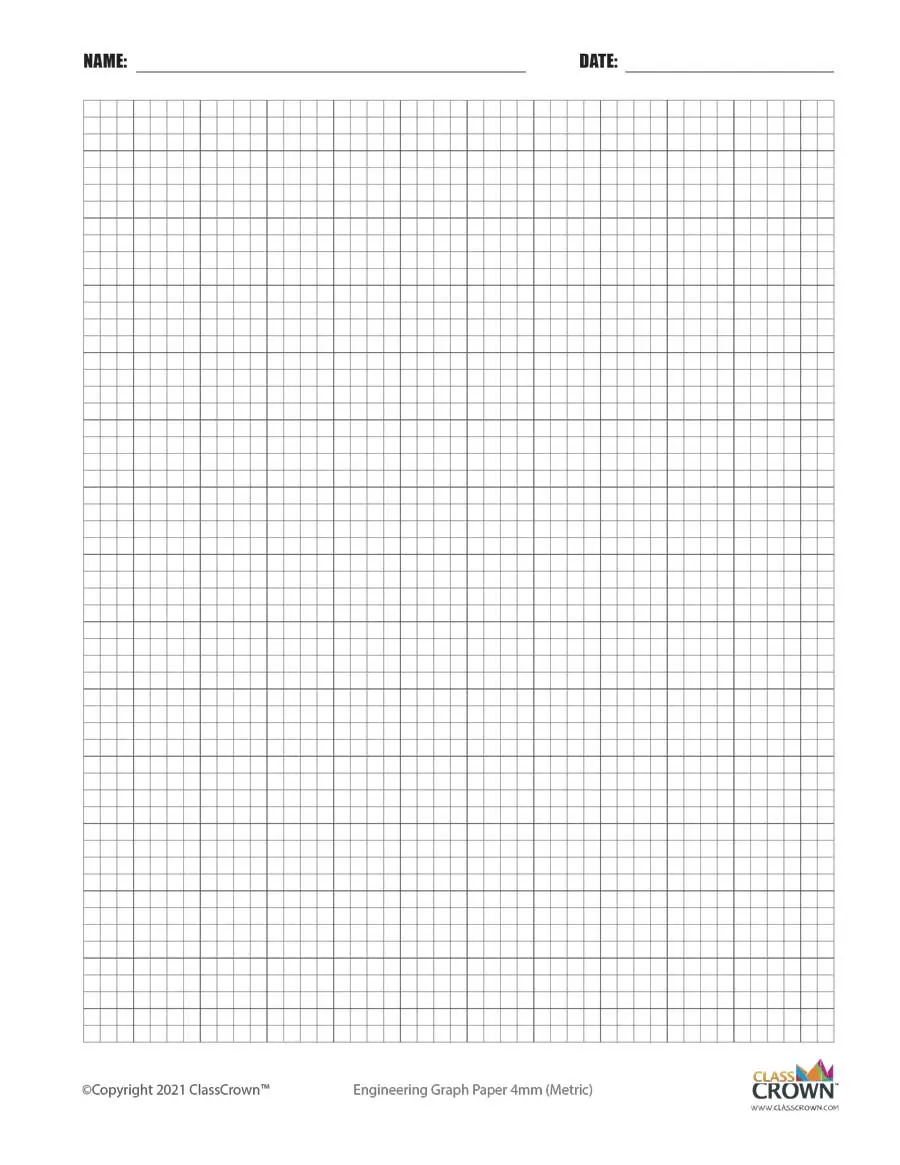 Blue 4mm Grid Graph Paper – Kayrock Screenprinting
