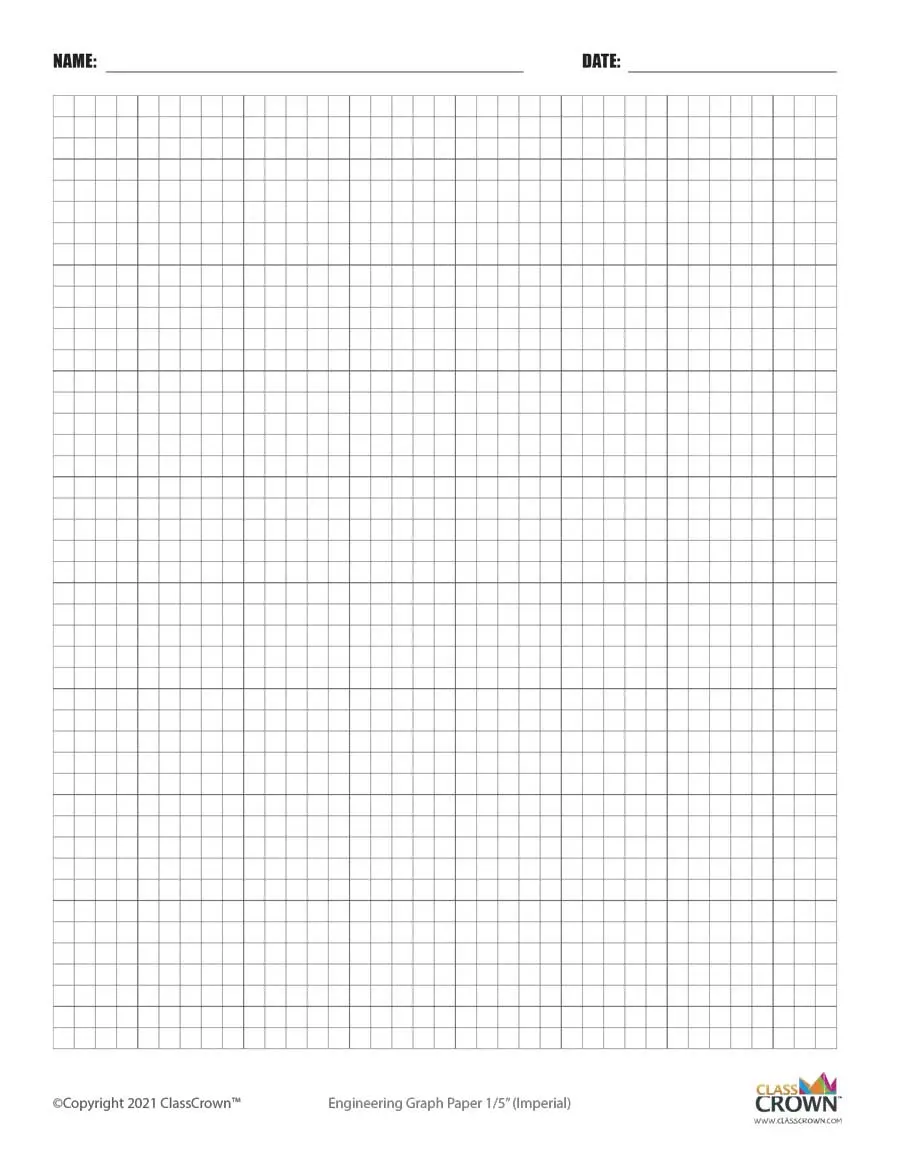 Fifth inch engineering graph paper.