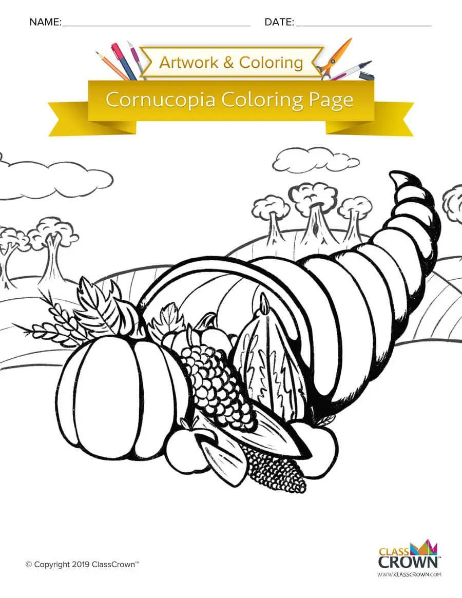 cornucopia color by number