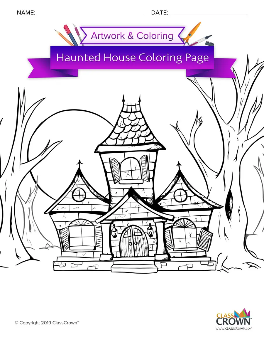 haunted mansion coloring pages