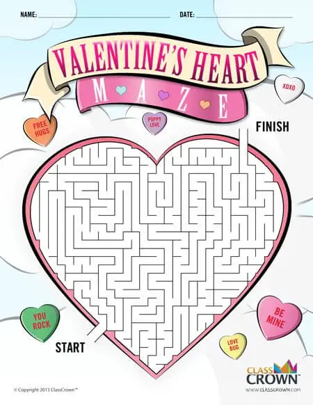 Valentine's day maze, heart.