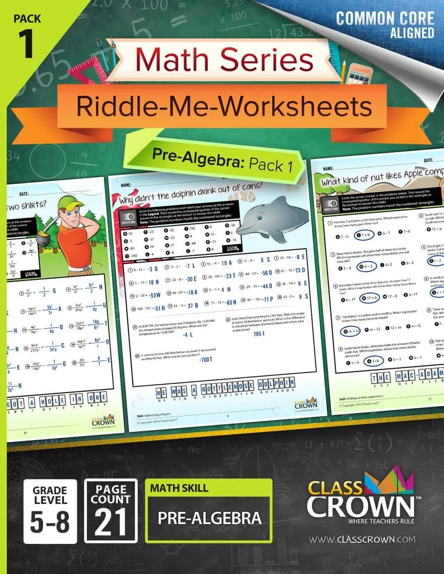8th grade math worksheets with riddles classcrown